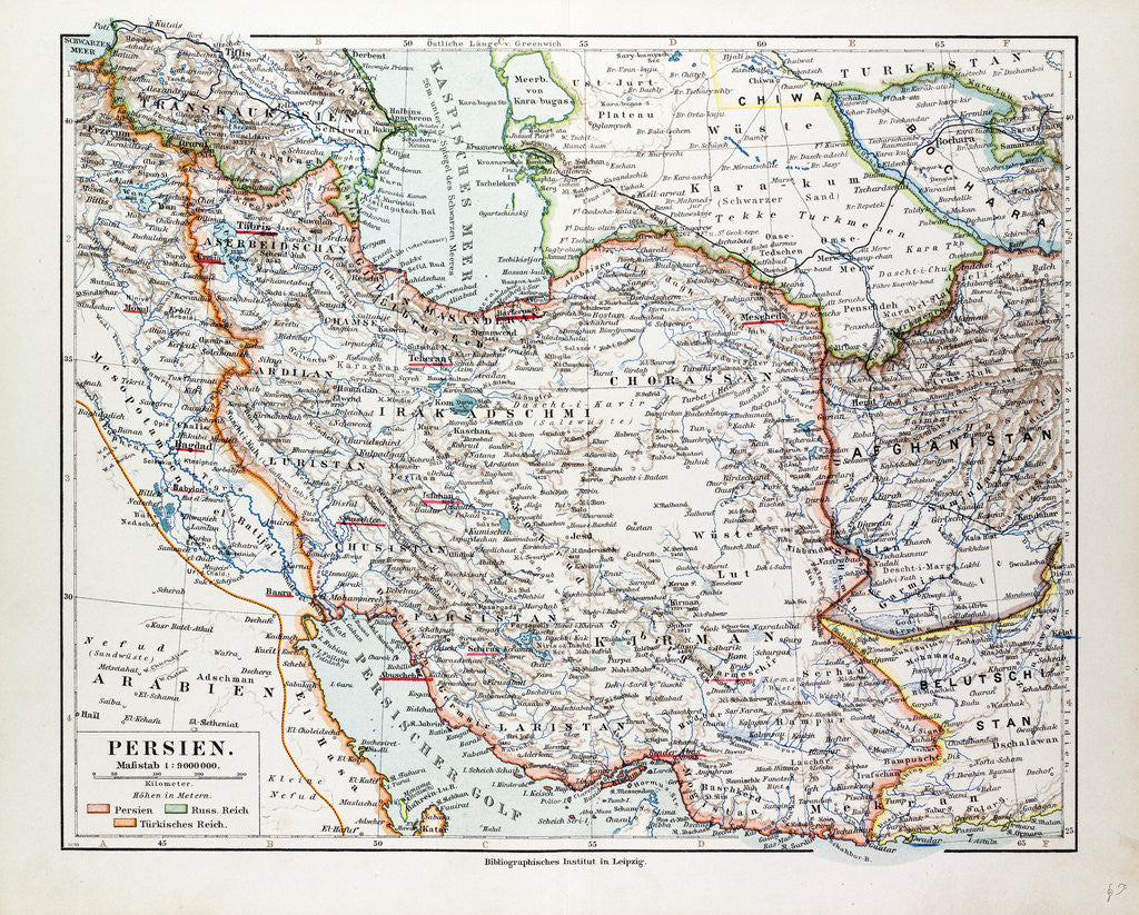 Detail of Map of Iran 1899 by Anonymous