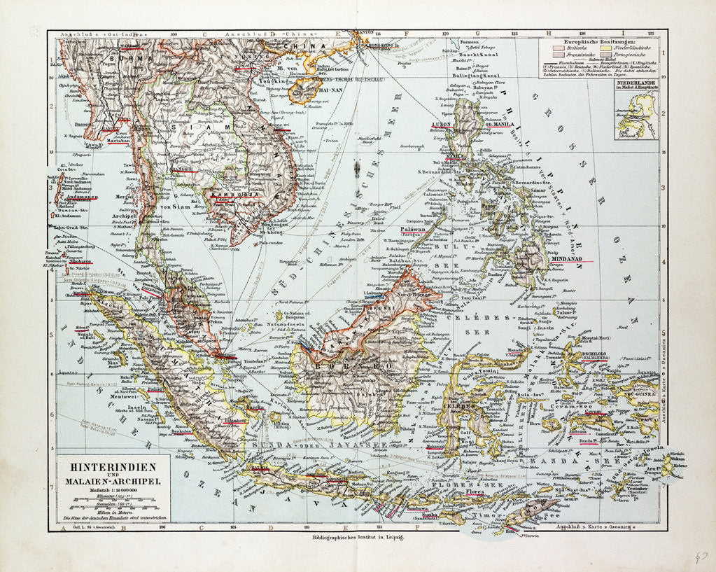 Detail of Map of Indonesia 1899 by Anonymous