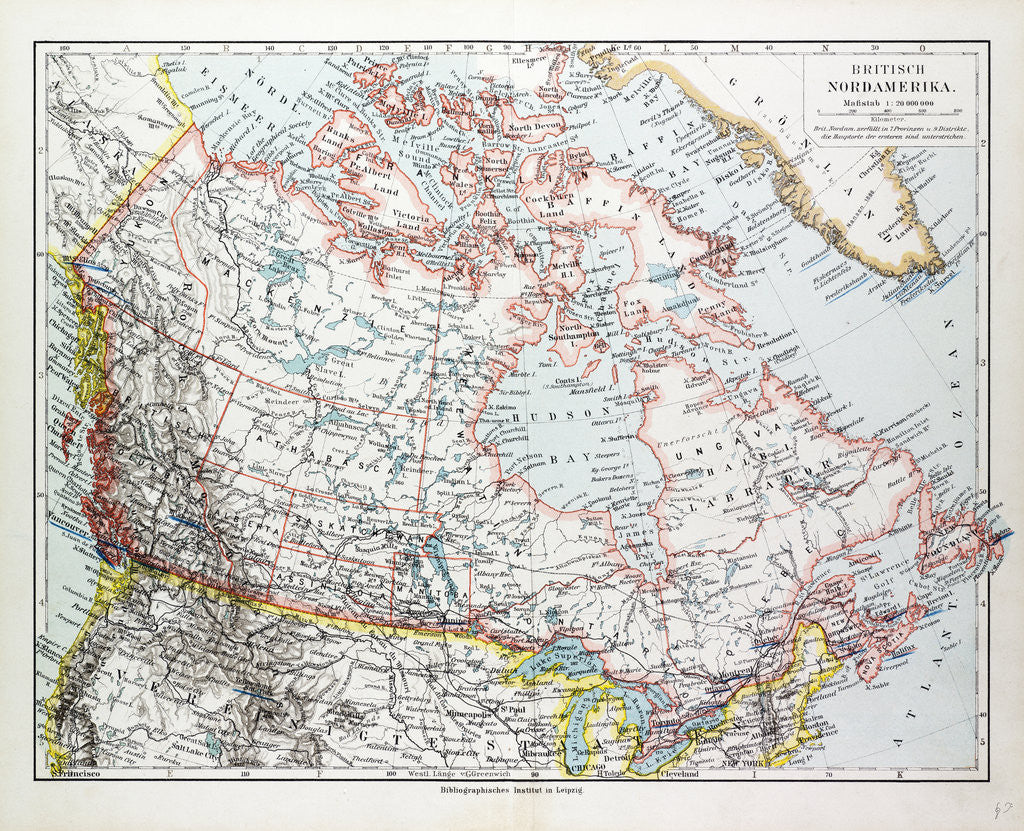 Detail of Map of Canada 1899 by Anonymous