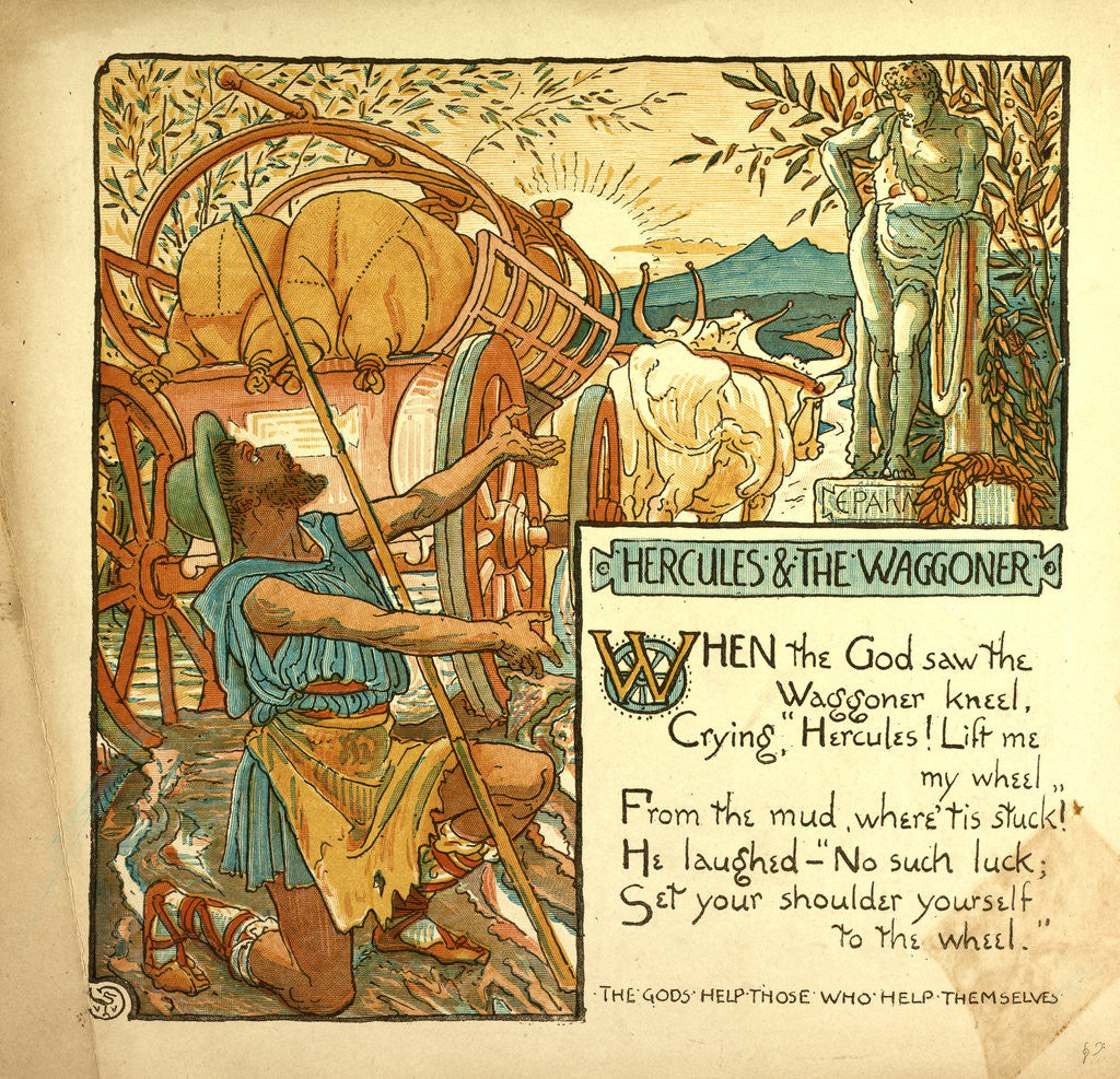 Detail of Hercules and the Waggoner by Anonymous