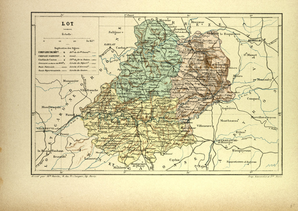 Detail of Map of Lot France by Anonymous