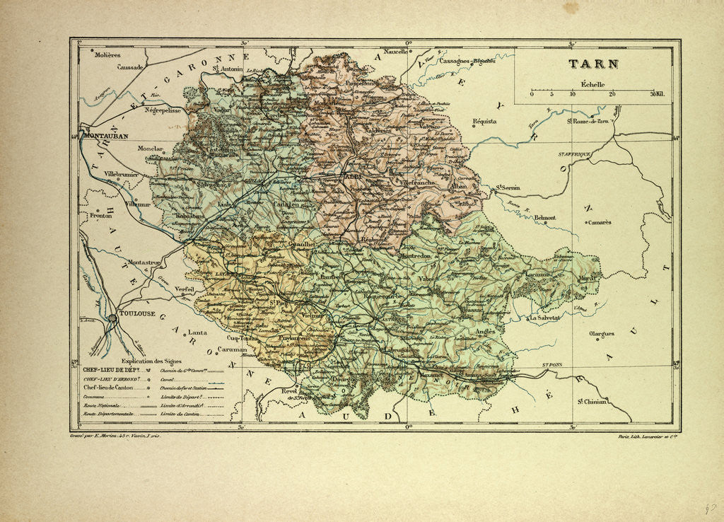 Detail of Map of Tarn France by Anonymous