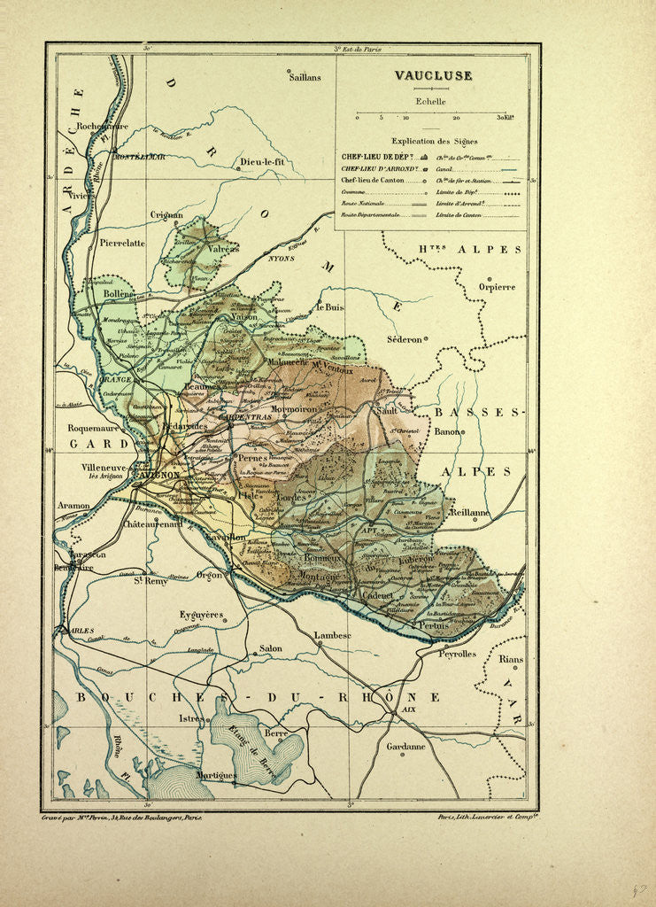 Detail of Map of Vaucluse France by Anonymous