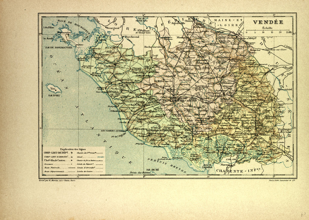 Detail of Map of Vendée France by Anonymous