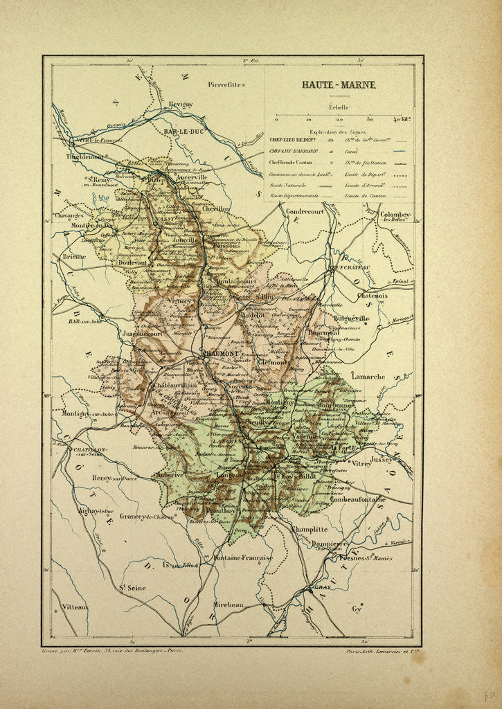 Detail of Map of Haute-Marne France by Anonymous