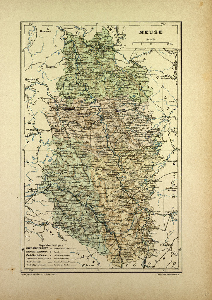 Detail of Map of Meuse France by Anonymous