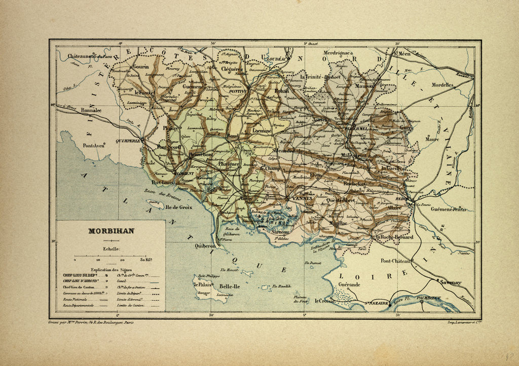 Detail of Map of Morbihan France by Anonymous