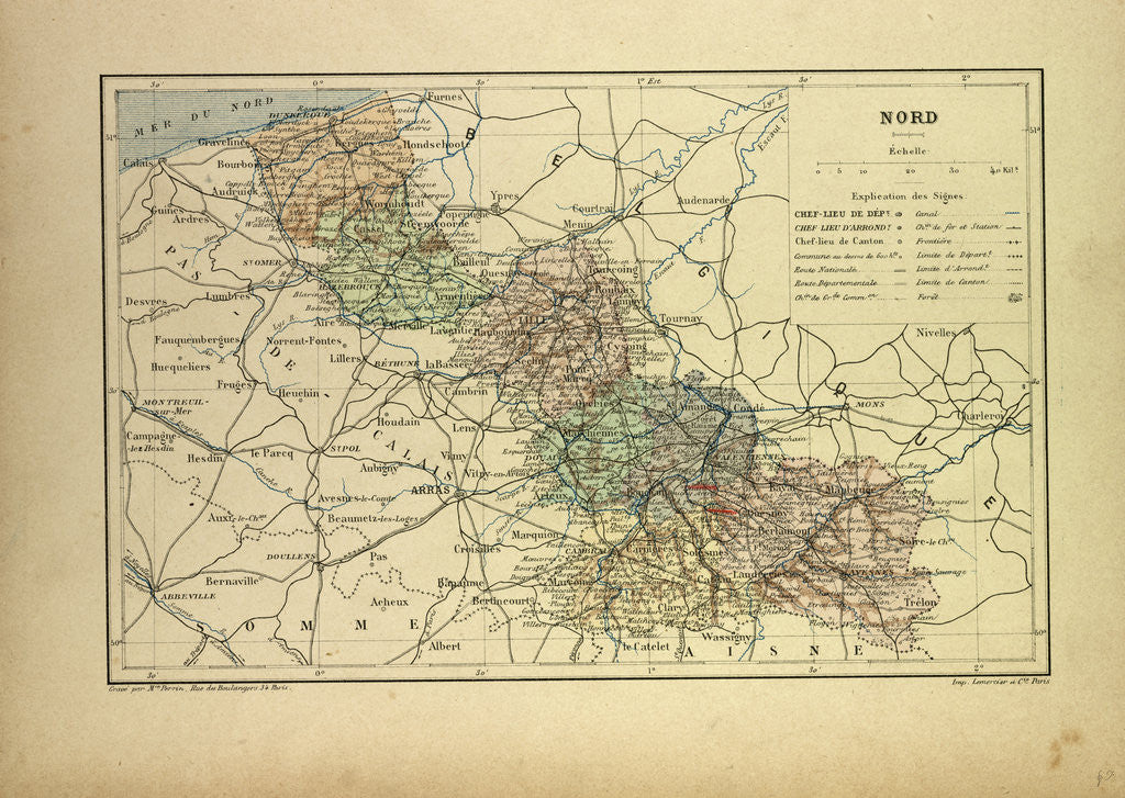 Detail of Map of the North West of France by Anonymous