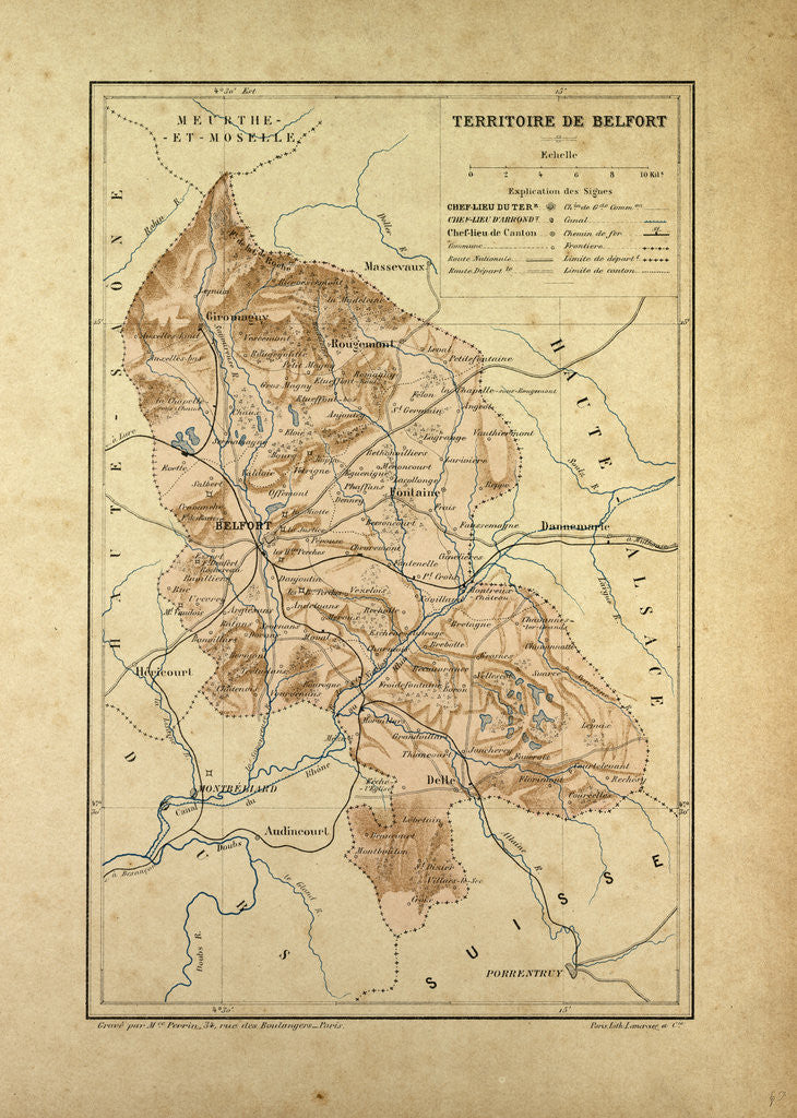Detail of Map of Territoire De Belfort France by Anonymous