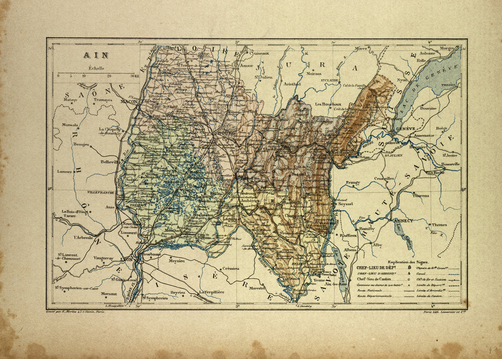 Detail of Map of Ain France by Anonymous