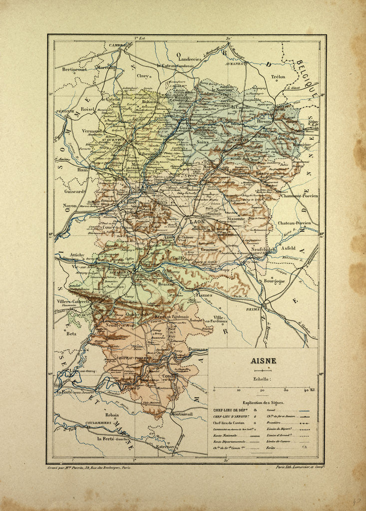 Detail of Map of Aisne France by Anonymous