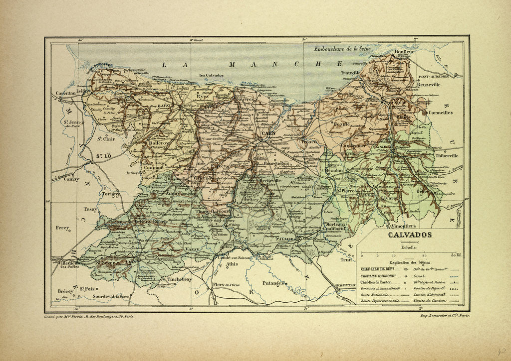 Detail of Map of Calvados France by Anonymous