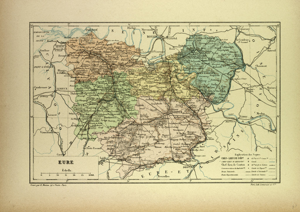 Detail of Map of Eure France by Anonymous