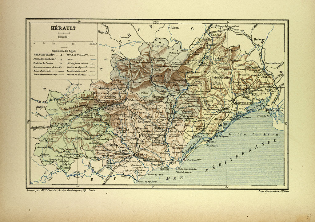 Detail of Map of Hérault France by Anonymous
