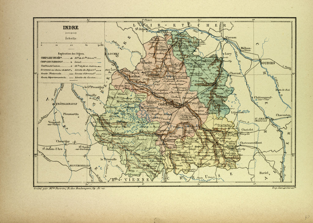 Detail of Map of Indre France by Anonymous