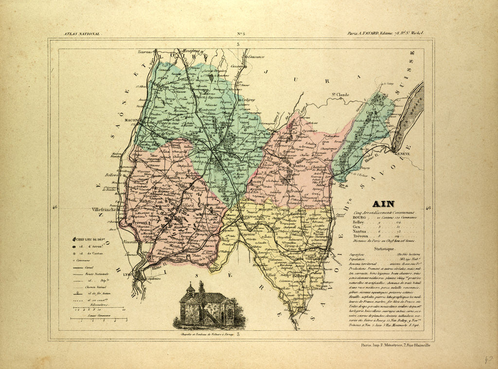 Detail of Map of Ain France by Anonymous