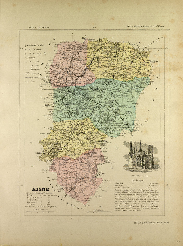 Detail of Map of Aisne France by Anonymous