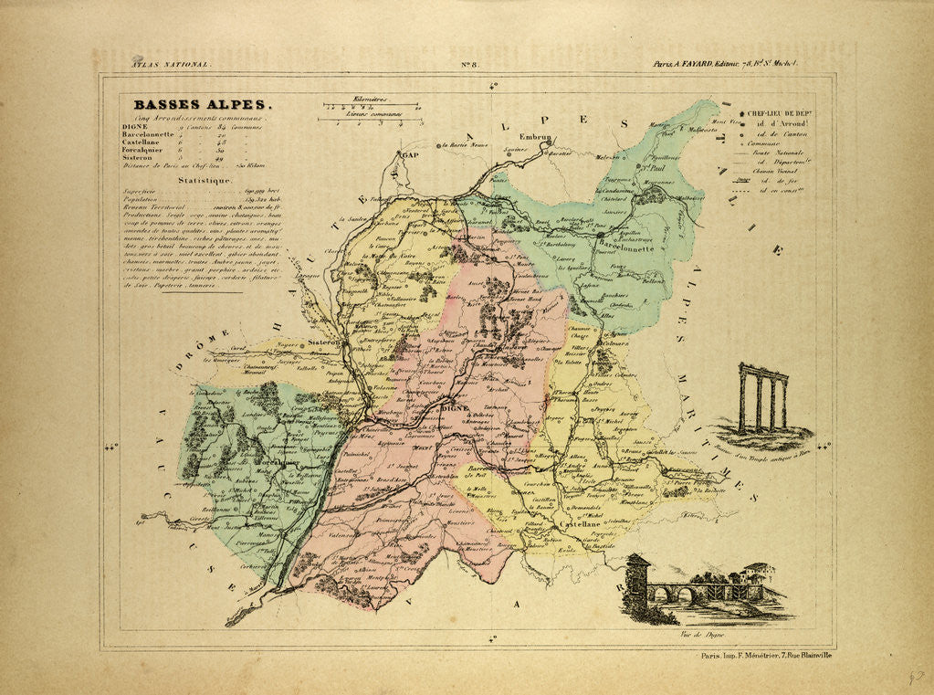 Detail of Map of Basses Alpes France by Anonymous