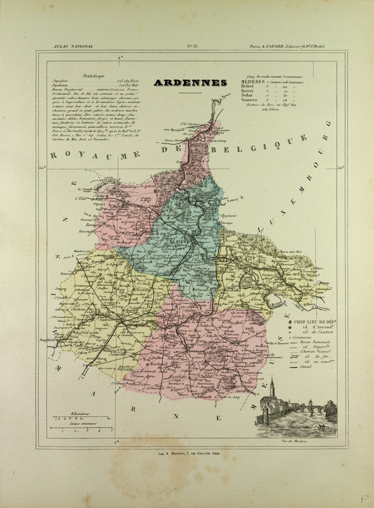 Detail of Map of Ardennes France by Anonymous
