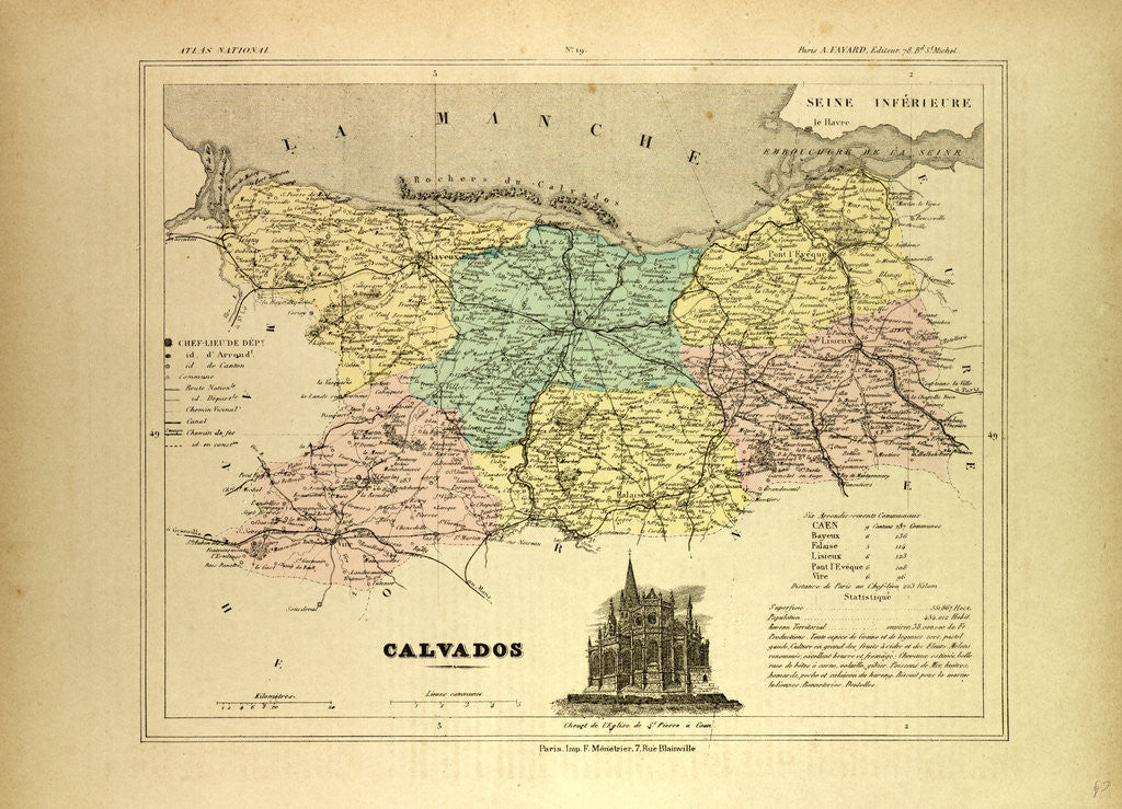 Detail of Map of Calvados France by Anonymous