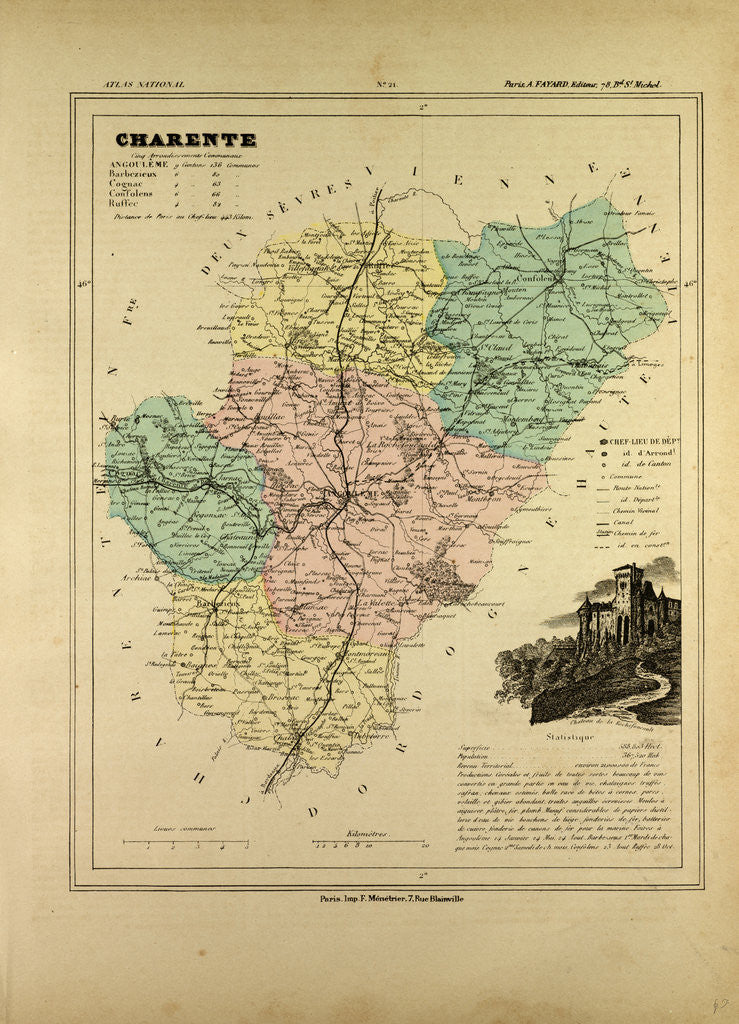 Detail of Map of Charente France by Anonymous