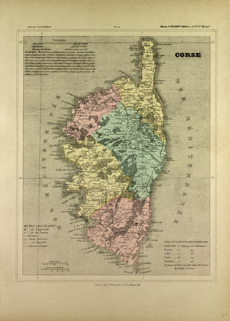 Detail of Map of Corse France by Anonymous