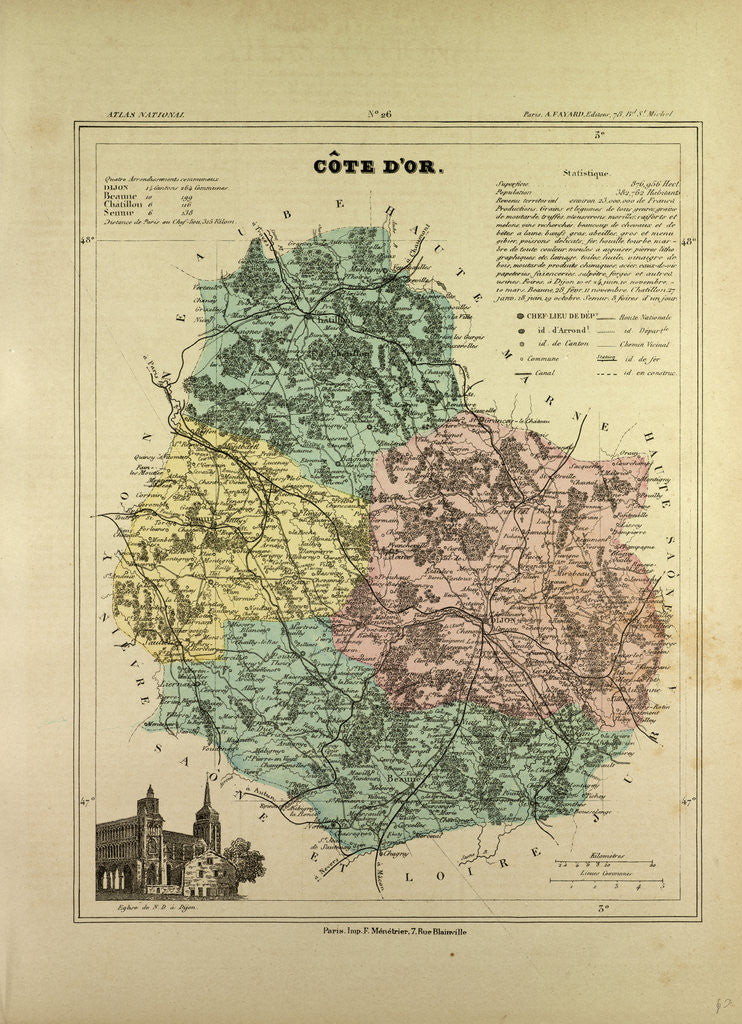Detail of Map of Côte D'or France by Anonymous