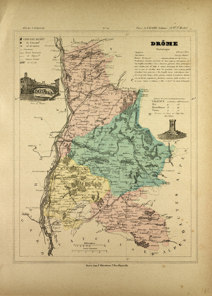 Detail of Map of Drôme France by Anonymous
