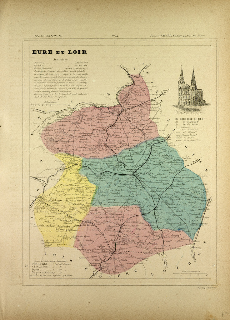 Detail of Map of Eure Et Loir France by Anonymous