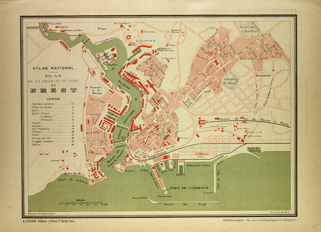 Detail of Map of Brest France by Anonymous