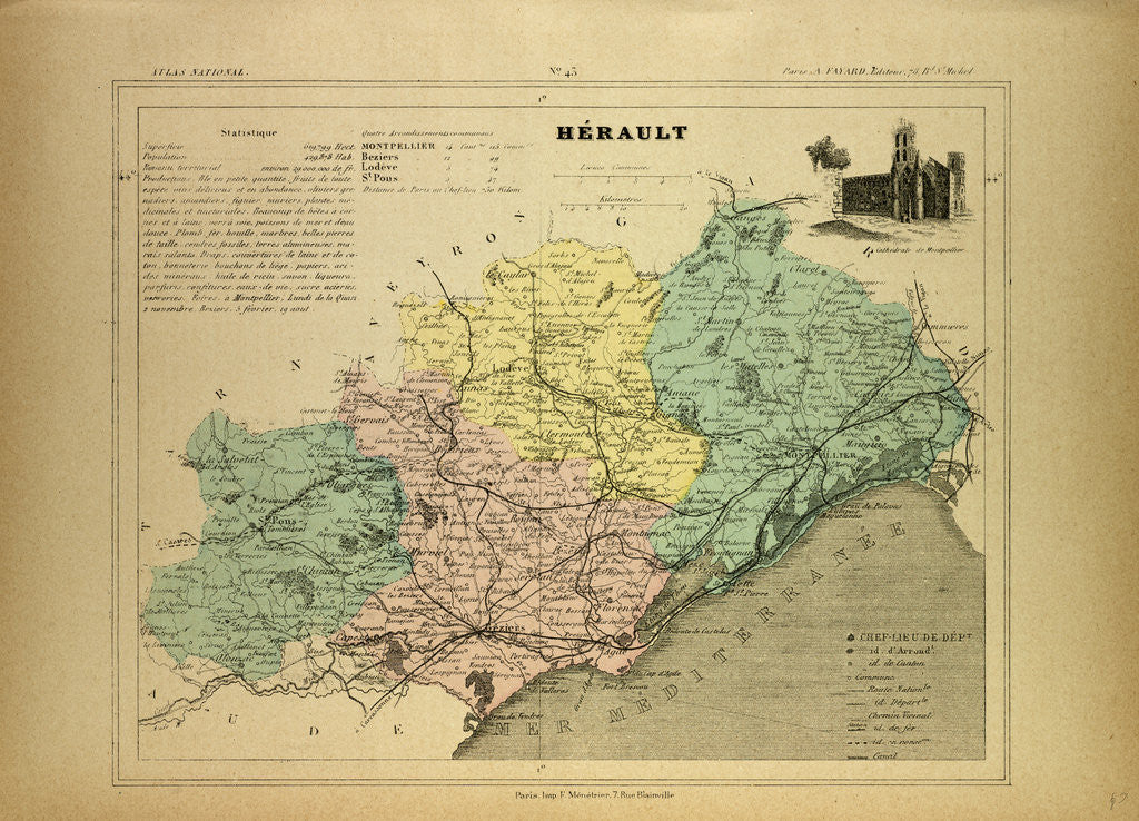 Detail of Map of Hérault France by Anonymous
