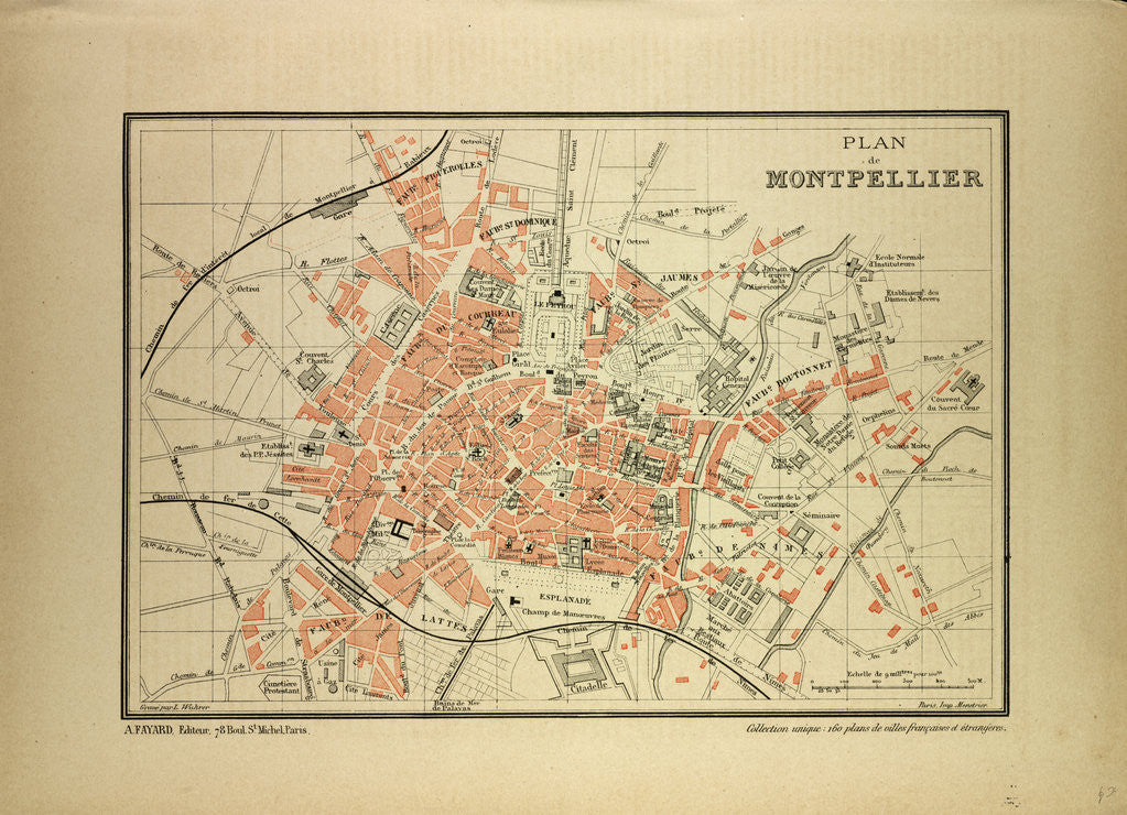 Detail of Map of Montpellier France by Anonymous