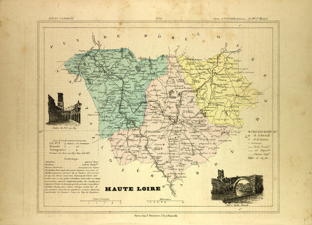 Detail of Map of Haute Loire France by Anonymous