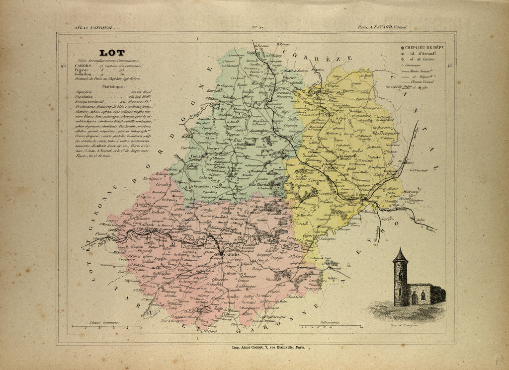 Detail of Map of Lot France by Anonymous