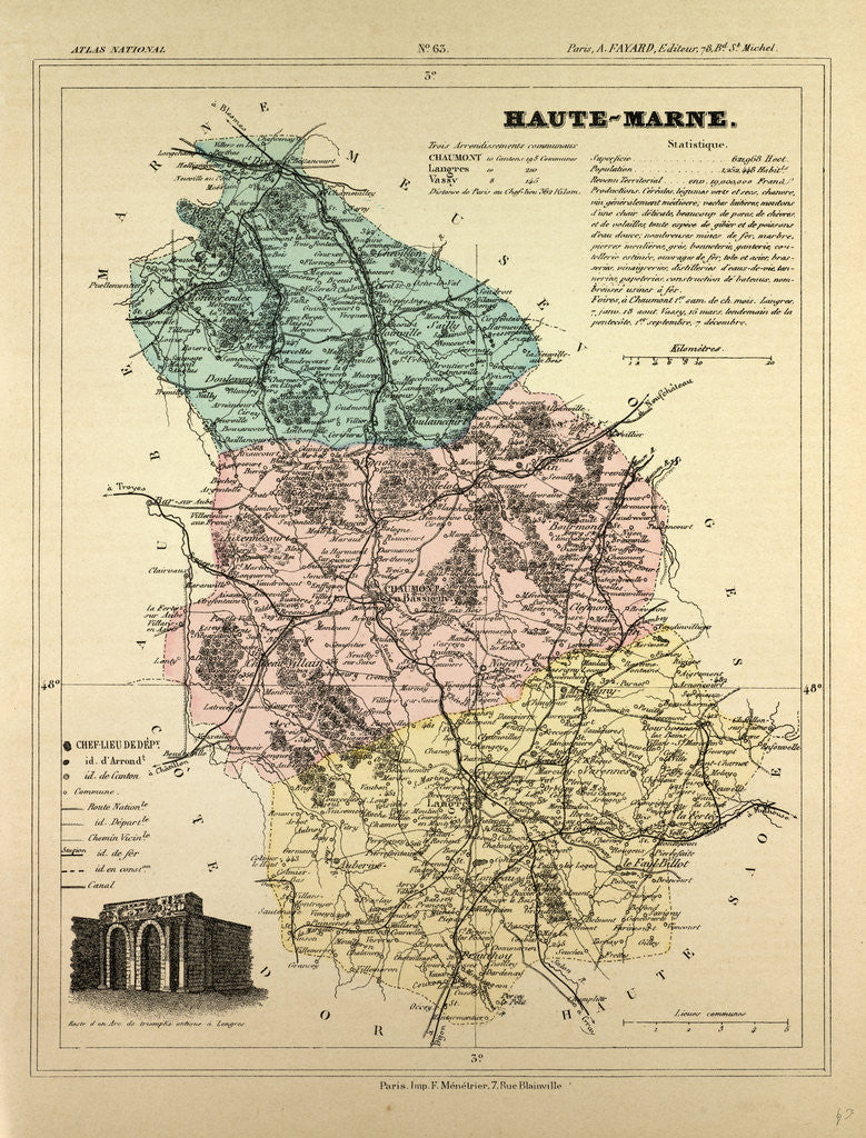 Detail of Map of Haute-Marne France by Anonymous