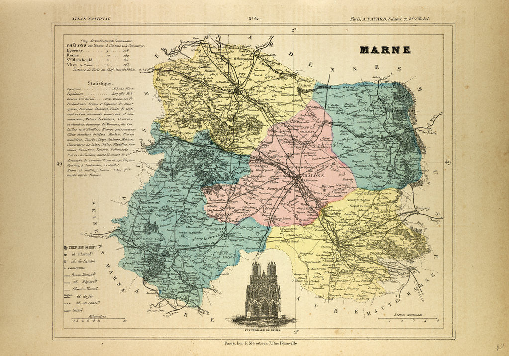 Detail of Map of Marne France by Anonymous