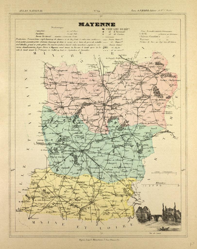Detail of Map of Mayenne France by Anonymous