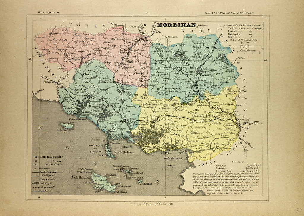 Detail of Map of Morbihan France by Anonymous
