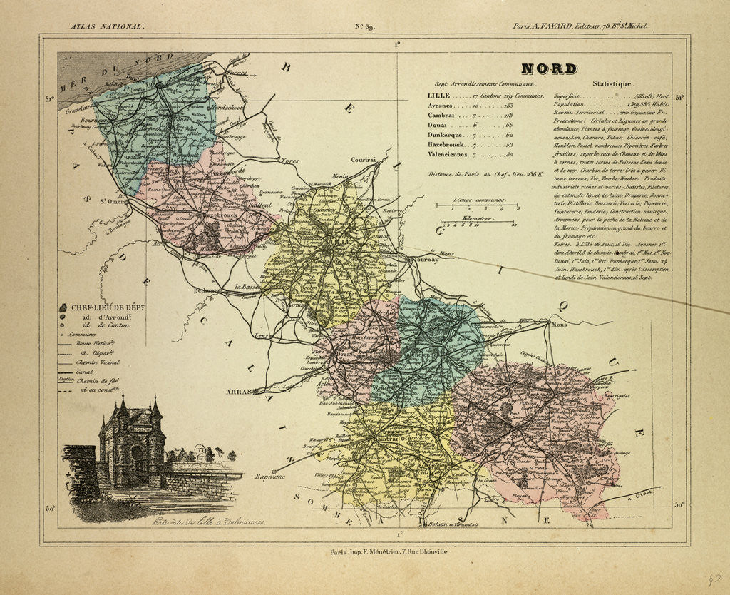 Detail of Map of the North of France by Anonymous
