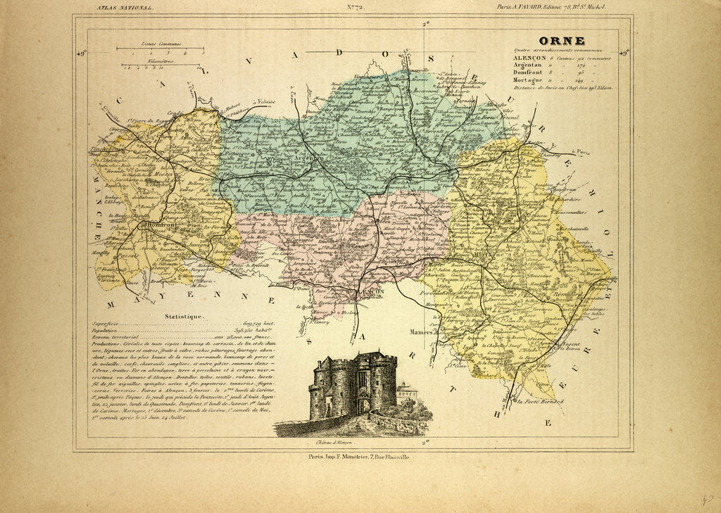 Detail of Map of Orne France by Anonymous