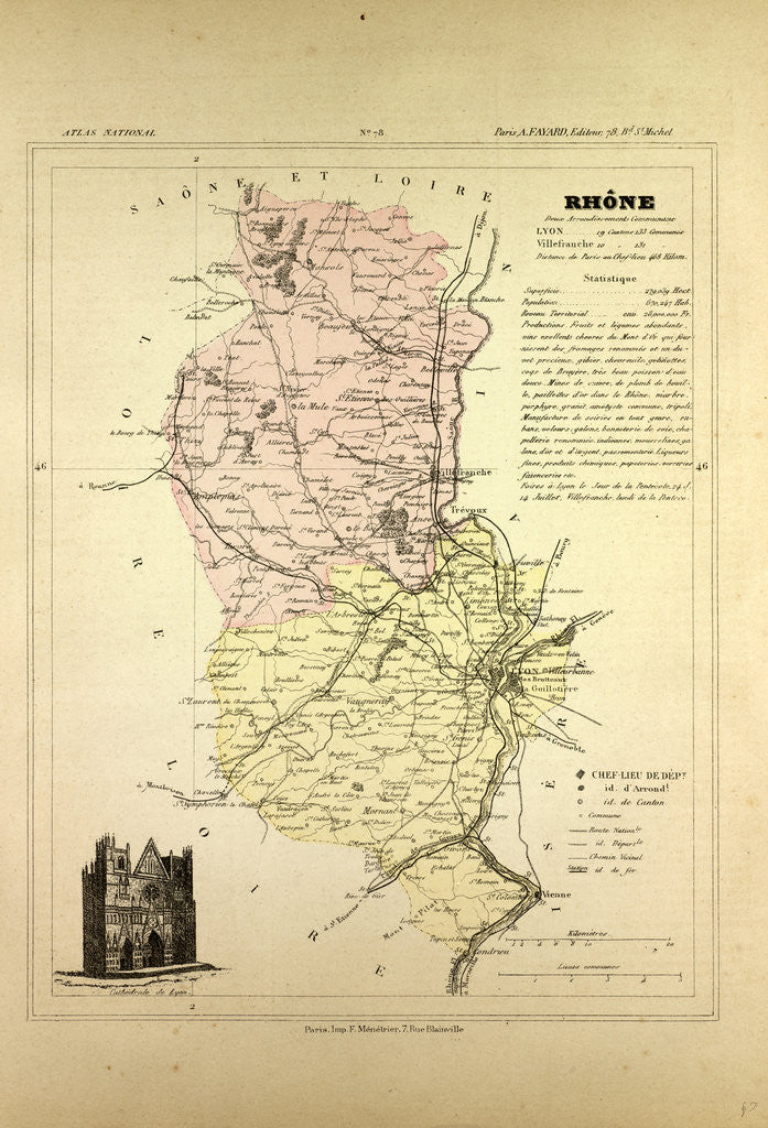 Detail of Map of Rhône France by Anonymous