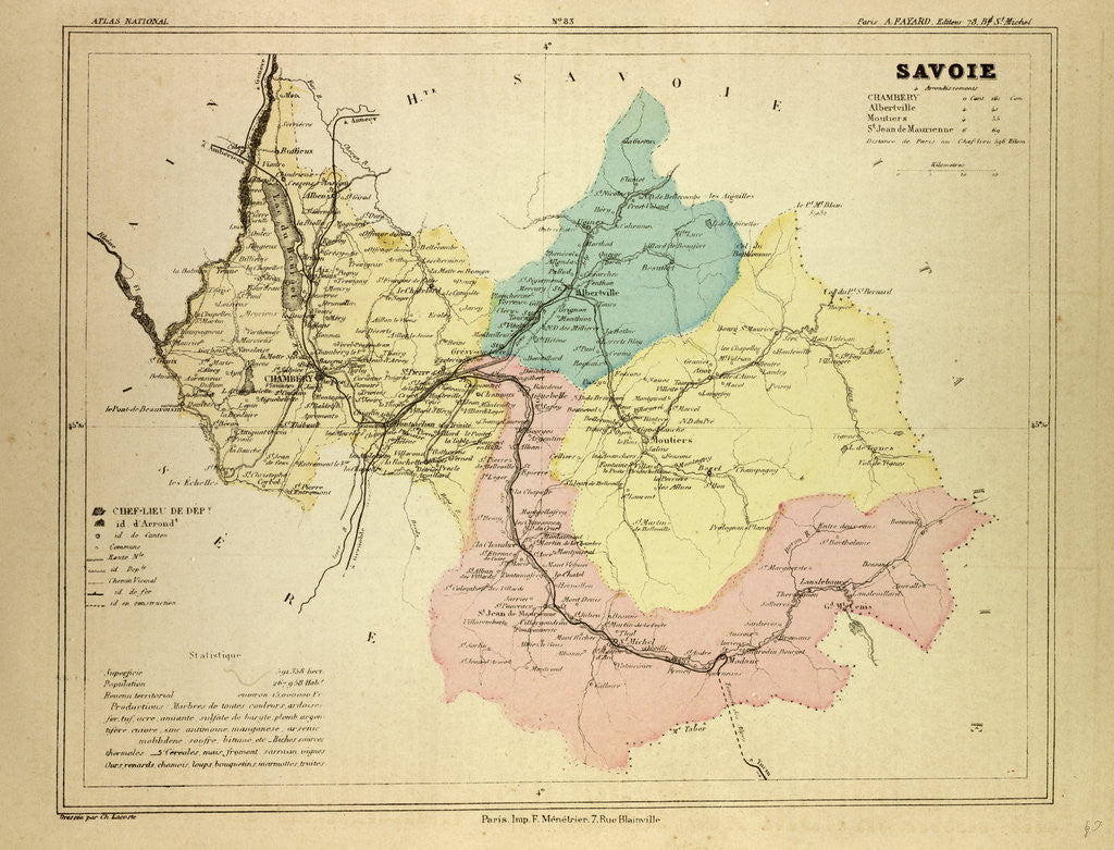 Detail of Map of Savoie France by Anonymous