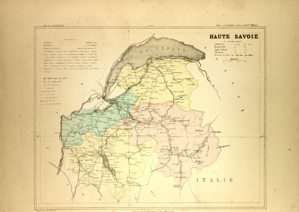 Detail of Map of Haute Savoie France by Anonymous