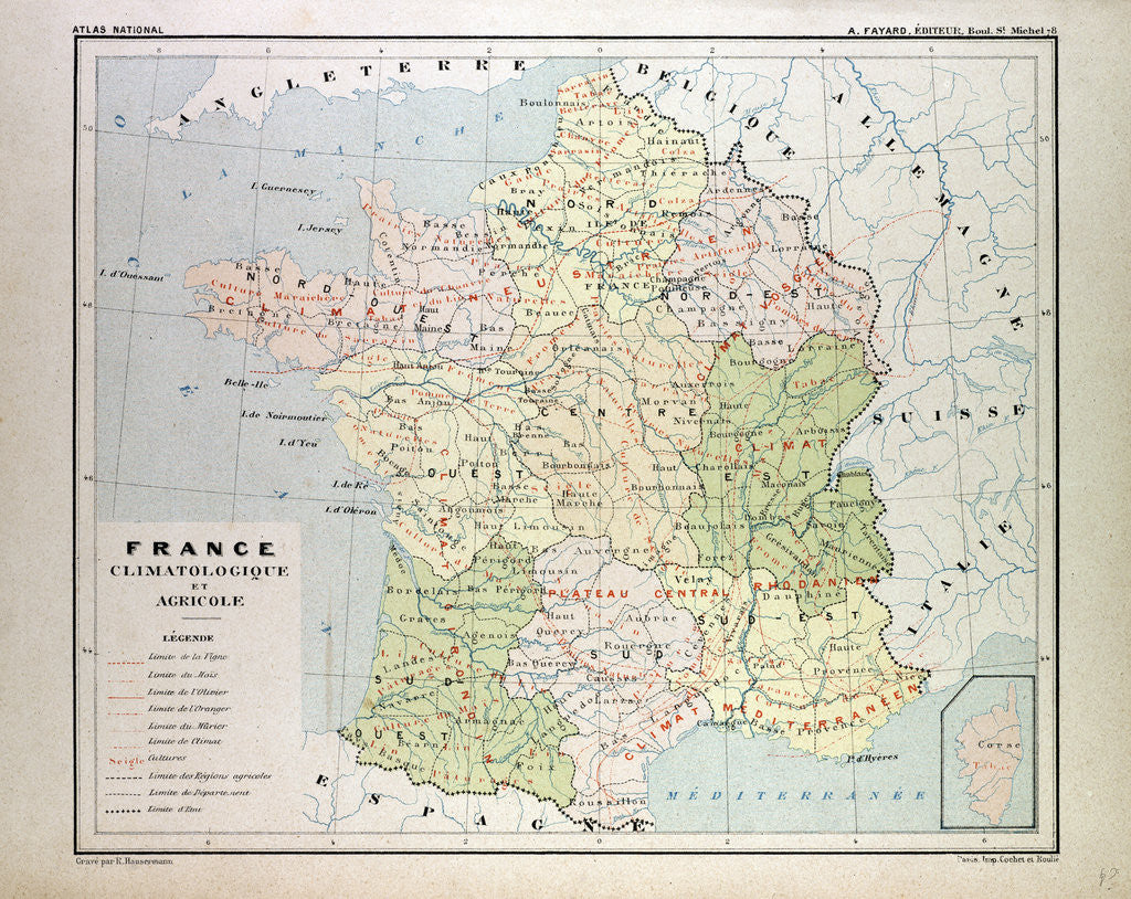 Detail of Map of France by Anonymous