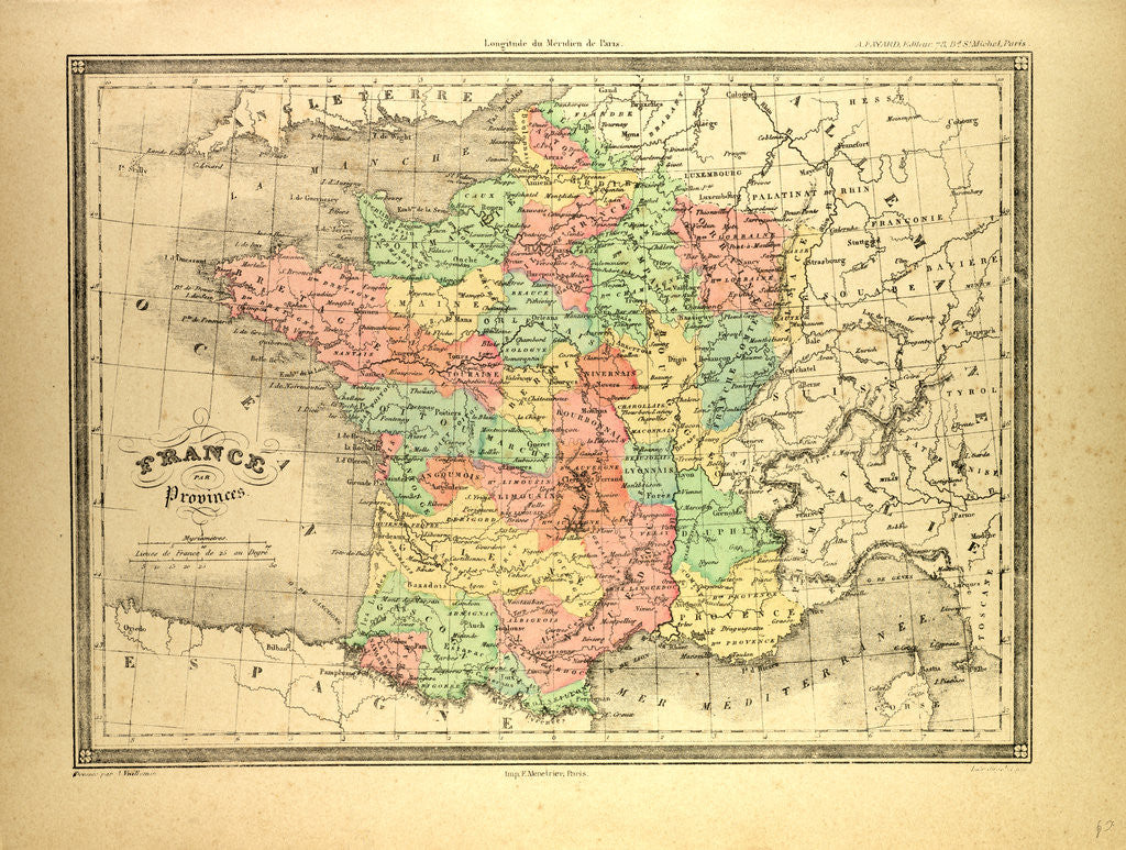 Detail of Map of France by Anonymous