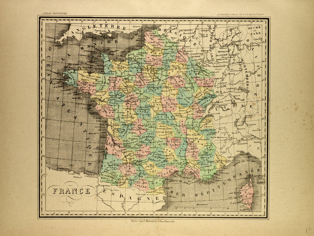 Detail of Map of France by Anonymous