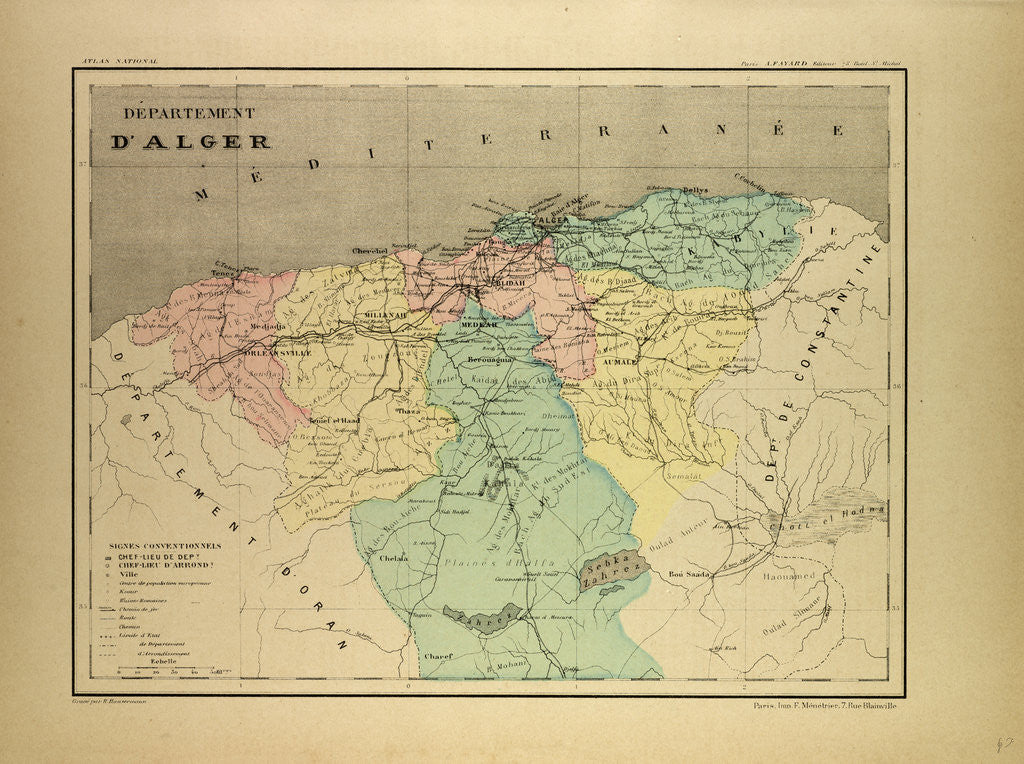 Detail of Map of Algeria by Anonymous