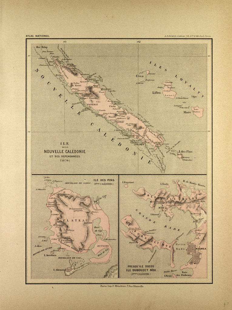 Detail of Map of New Caledonia by Anonymous