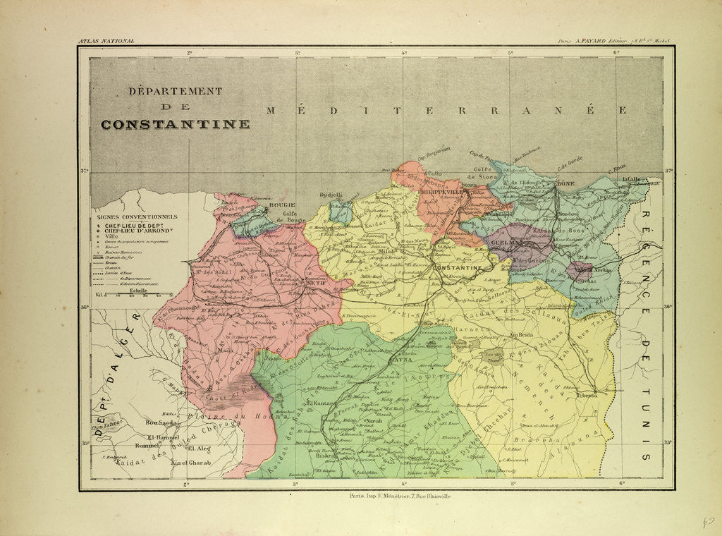 Detail of Map of a Part of Algeria by Anonymous