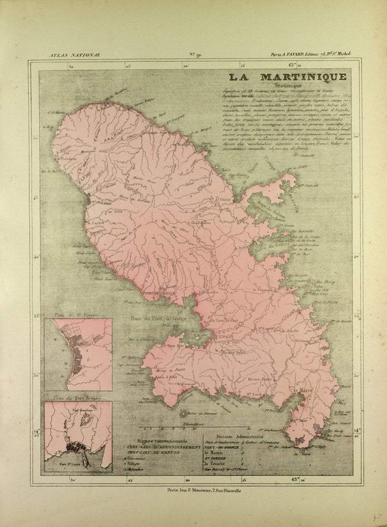 Detail of Map of Martinique by Anonymous